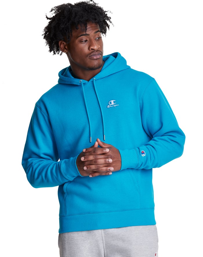 Champion Classic Fleece Embroidered Applique Logo - Miesten Sininen Huppari - Suomi 4310279-HO